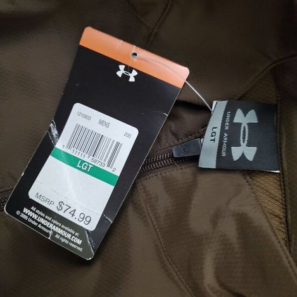 NWT UNDER ARMOUR - Jacket Brown New Windbreaker Athletic NEW sz LGT L Tall - Picture 5 of 5